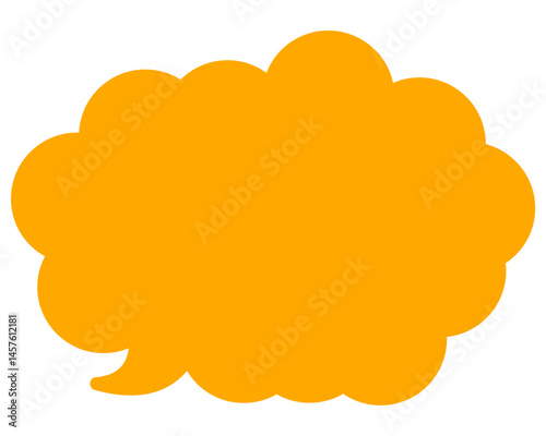 シンプルなカラーの吹き出し　丸みのある雲形