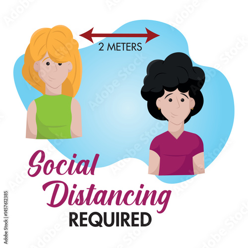Social distancing rule. Vector