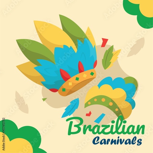 Brazilian carnival hats. Vector