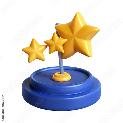 3D Stars Orbiting Around Flag