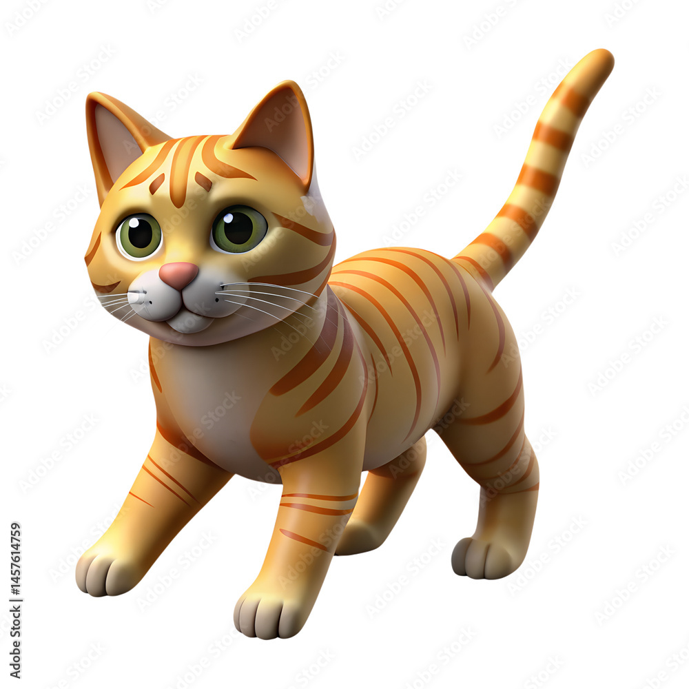 Obraz premium 3D Tabby Cat Walking