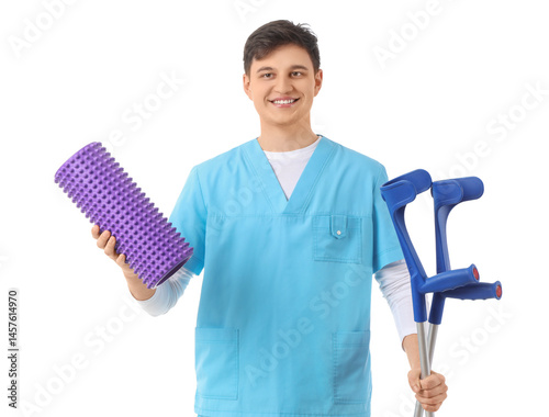 Male physiotherapist with f...
