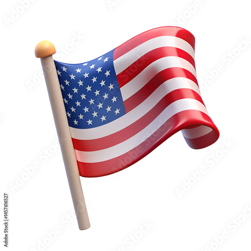 3D Waving American Flag
