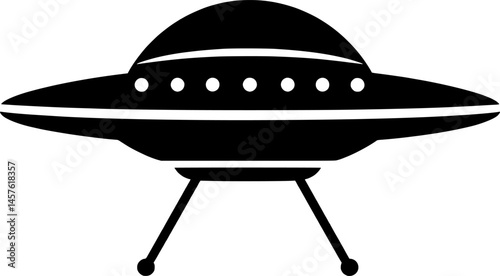 Ufo  isolated black and white vector
