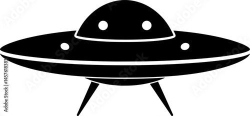 Ufo  isolated black and white vector
