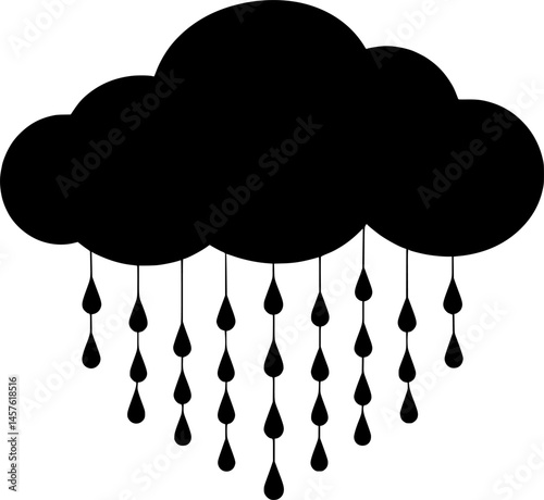 Floating cloud with raining down vector 