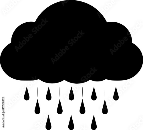 Floating cloud with raining down vector 