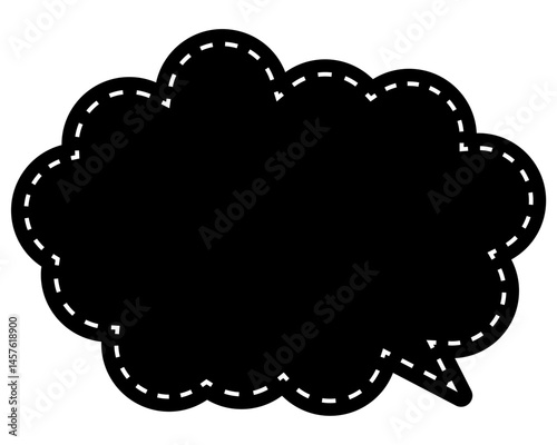 シンプルなカラーの吹き出し　丸みのある雲形