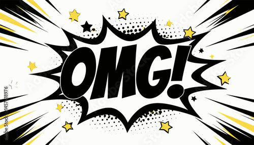 OMG! comic text lettering bright cartoon retro pop art
