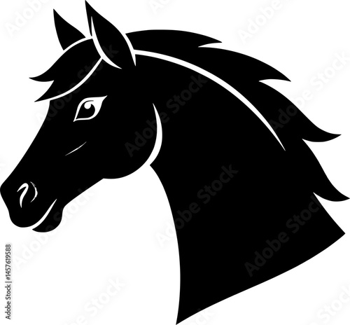 Horse head pictogram vector illustration
