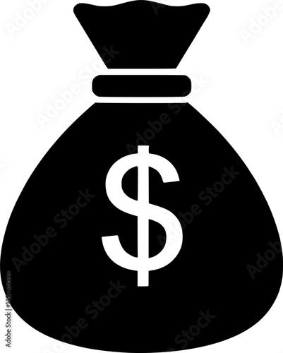 money bag icon silhouette
