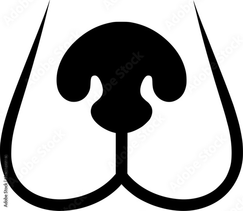 Dog nose vector icon black and white silhouette
