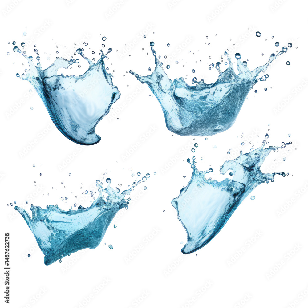 Set of Fresh Water Splashing on transparent background Set of Fresh Water Splashing on transparent background