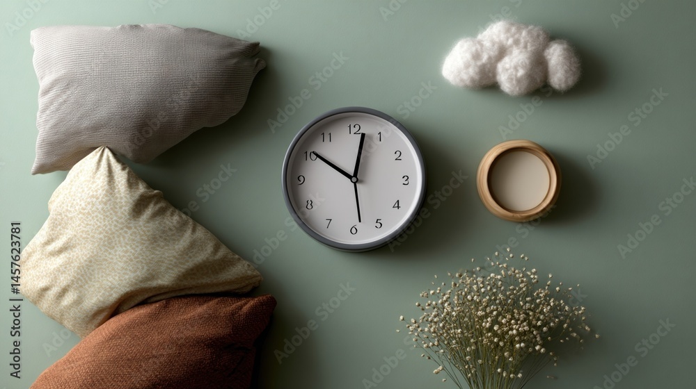 A wall clock showing a consistent bedtime routine depicting the significance of maintaining a regular sleep schedule for optimal rest.