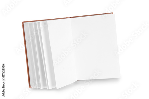 Flying open book with blank...