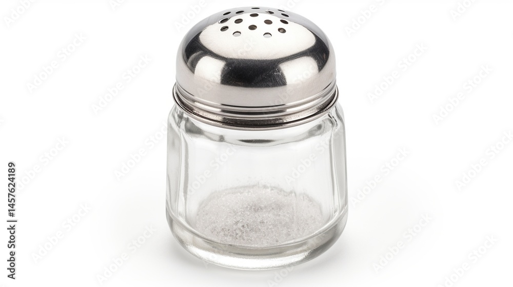 Clear glass spice container with metal lid Clear glass spice container with metal lid