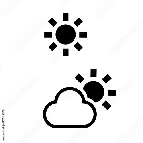 Bright sun hidden behind cloud, symbolizing partial sunshine on a clear day