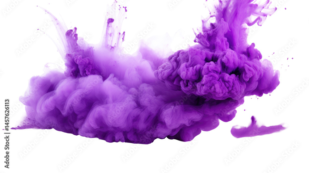 Naklejka premium Purple, Violet, Lilac Color Powder Dust Explosion on transparent background