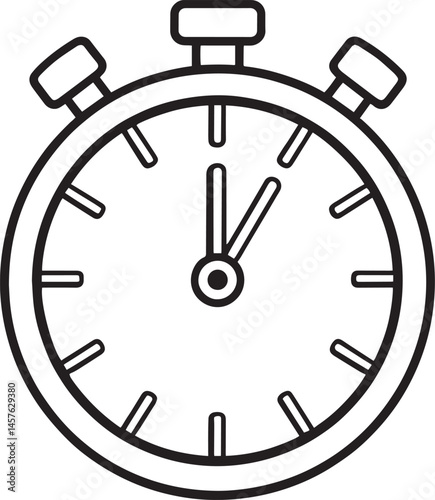 Stopwatch icon simple outline isolated on transparent background time management concept