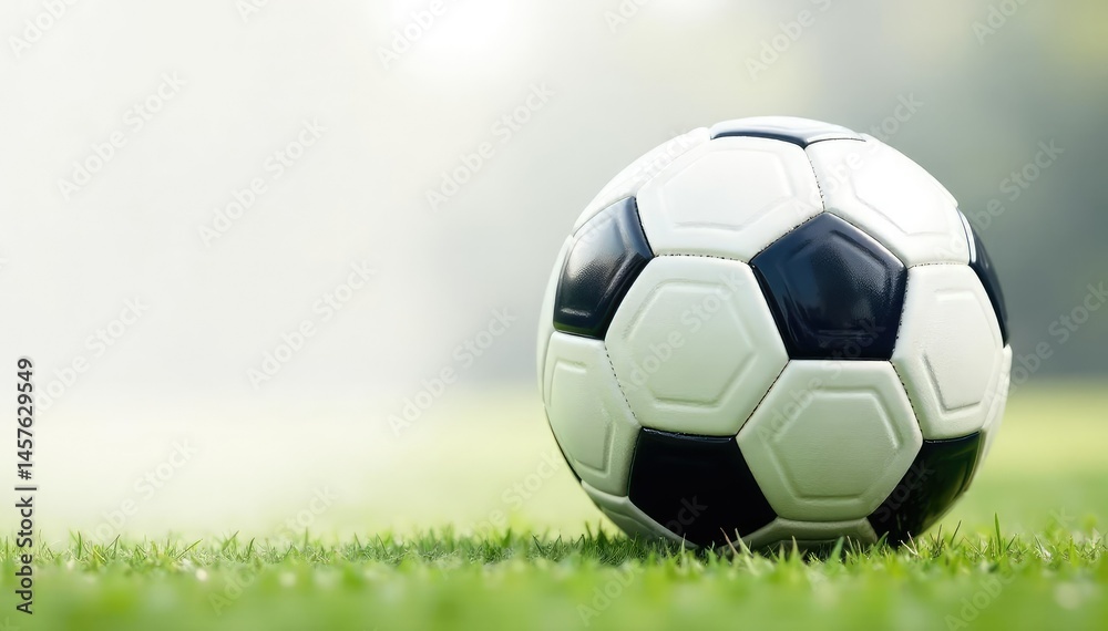 Obraz premium Close-up of pristine white football on stark white background, sport, white