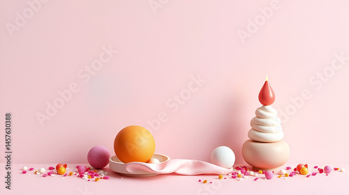 concepto de formas e ideas sobre fondo pastel