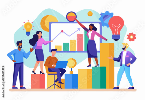 Diverse Team Collaborating on Business Growth Strategy