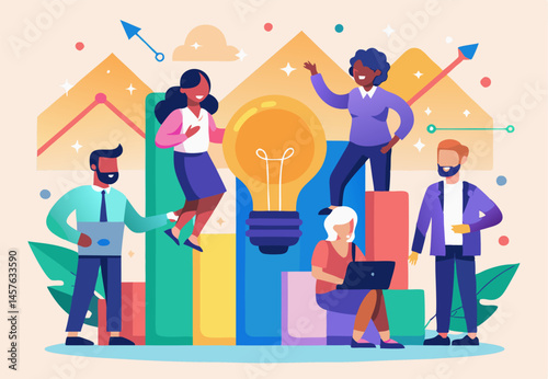 Diverse Team Celebrating Business Success & Innovation
