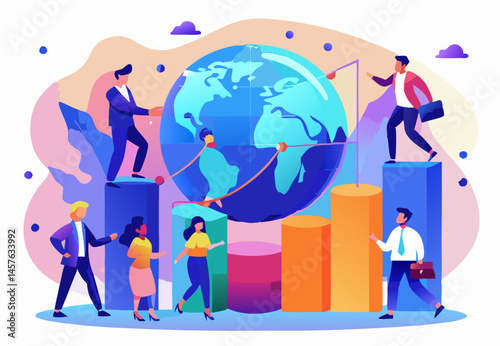 Global Teamwork, Business Growth, Diverse Team Around the World