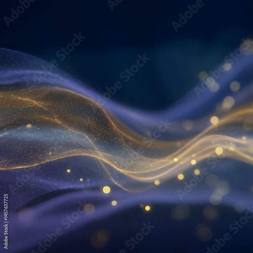 Vibrant waves of shimmering particles create an enchanting visual display at night