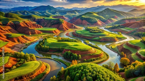 Biophilic Art: Organic Landscape Forms, Abstract Nature Illustration