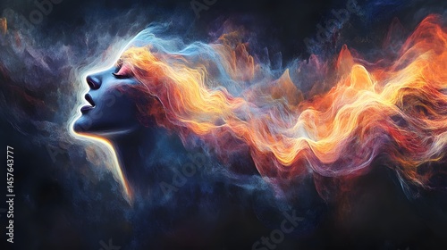 Abstract ethereal female portrait