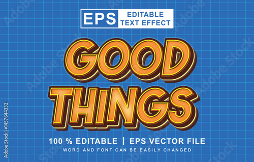 Vintage retro 3D editable text effect template	