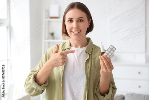 Allergic young woman with n...