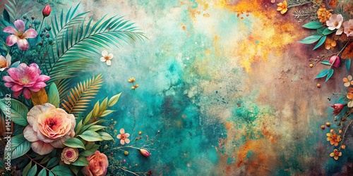 Boho Watercolor Nature Background: Urban Exploration Textures