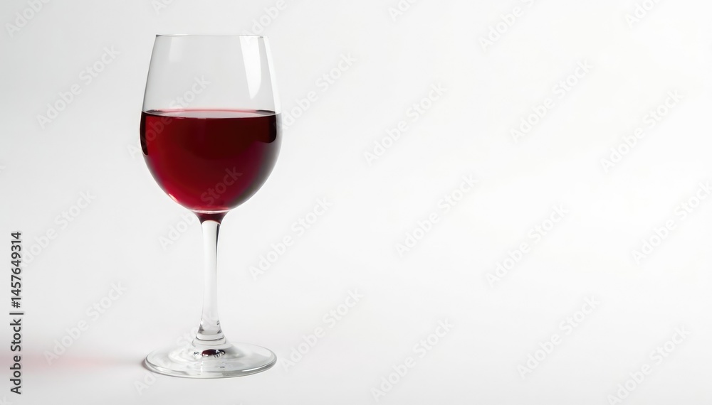 Single red wine glass, elegant presentation on white , drink, red Single red wine glass, elegant presentation on white , drink, red