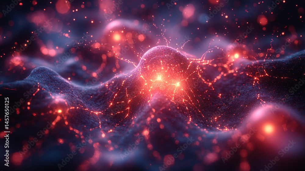 Close-up macro of a nanotechnology molecular fiber reveals intricate structure and interconnections, symbolizing innovation in advanced science, material engineering, biotechnology, and medicine.