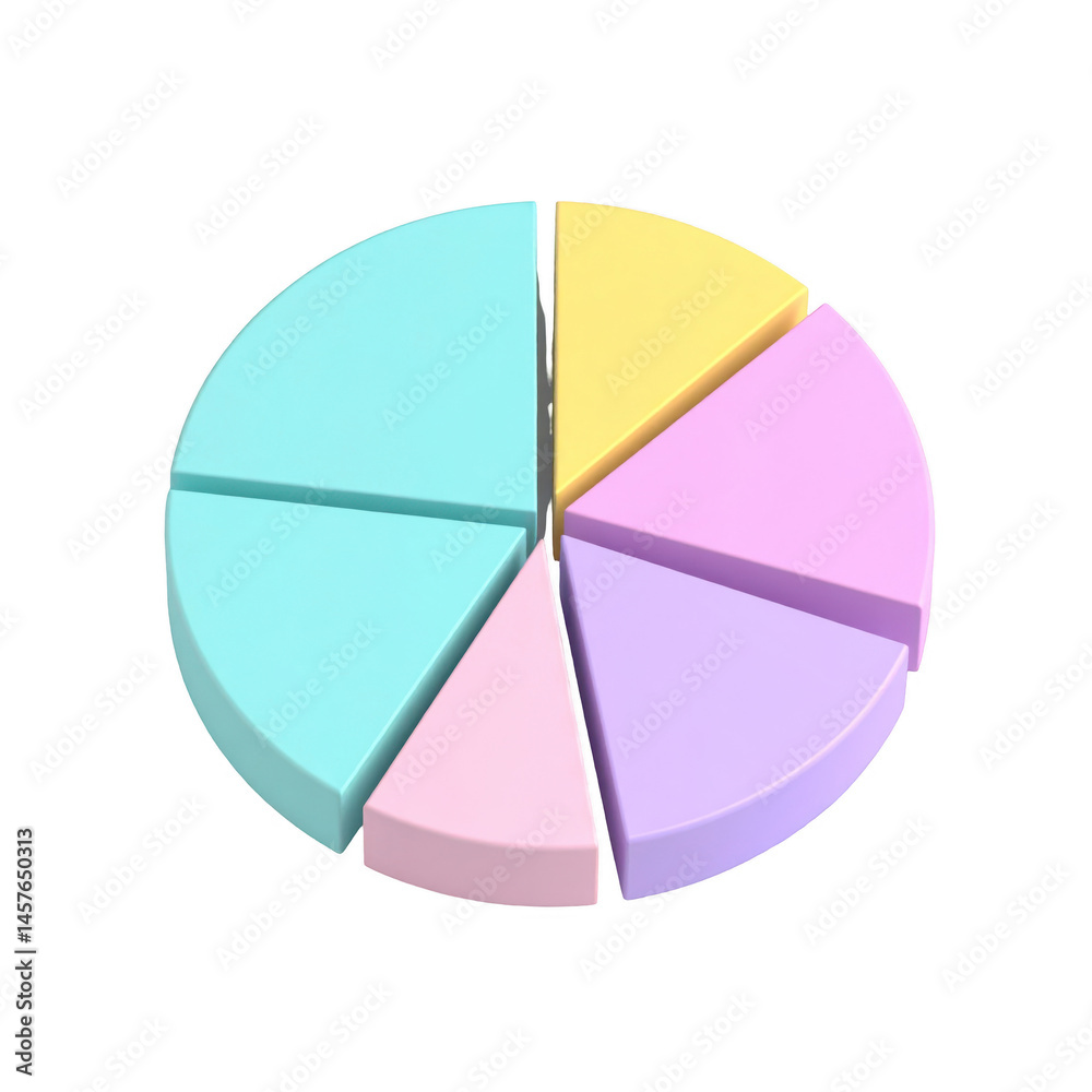 Obraz premium Colorful Pie Chart Representation for Data Analysis and Presentations