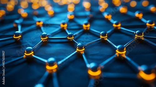 Obraz na płótnie Close-up macro of a nanotechnology molecular fiber reveals intricate structure and interconnections, symbolizing innovation in advanced science, material engineering, biotechnology, and medicine.
w salonie