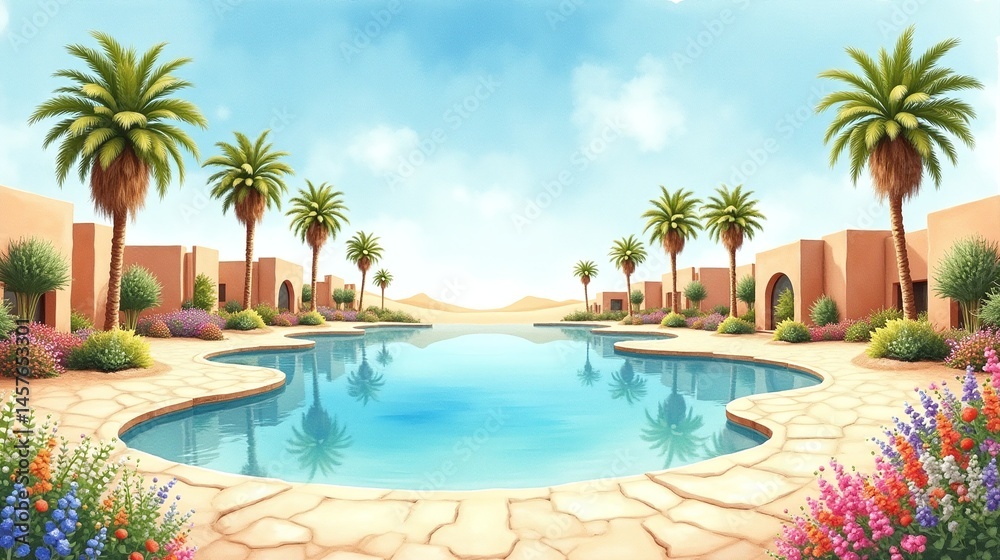 Fototapeta premium Garden of Peace: A Desert Paradise Found