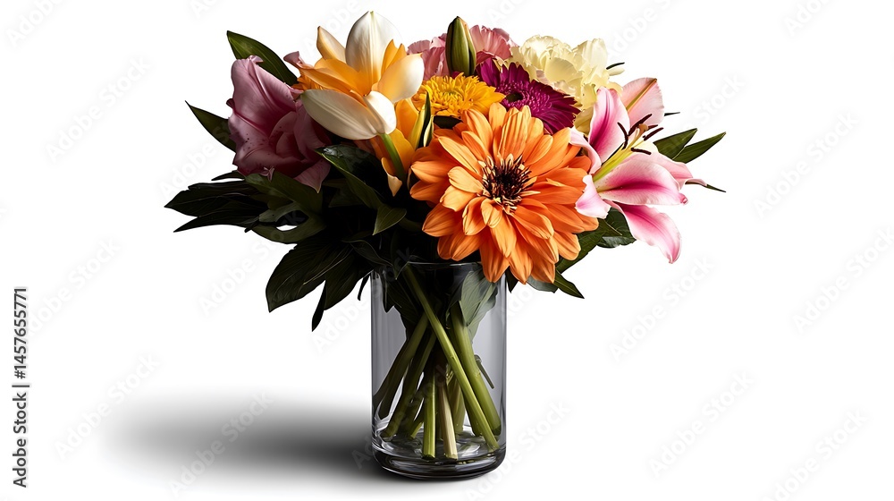 Vibrant Spring Bouquet in Glass Vase Vibrant Spring Bouquet in Glass Vase