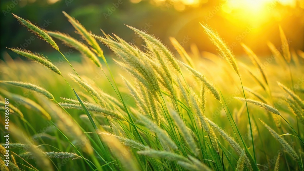 Soft green grass sways gently in a meadow under the warm sunlight filtering through tall blades of wheat, nature, resh green grass on a meadow in the sunlight Soft green grass sways gently in a meadow under the warm sunlight filtering through tall blades of wheat, nature, resh green grass on a meadow in the sunlight