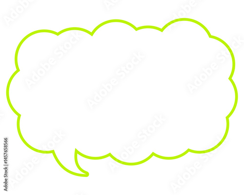 シンプルなカラー線の吹き出し　細長い雲形