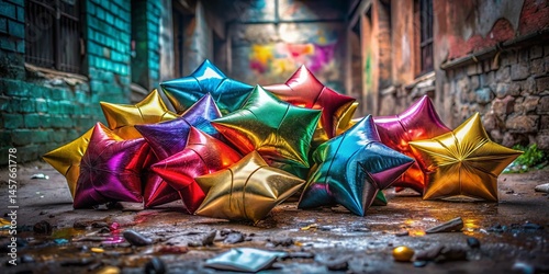 Colorful Star Balloons Festive Party Decoration Background