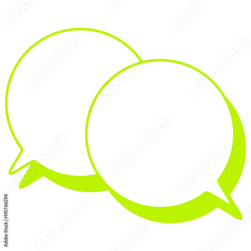 シンプルなカラー線の吹き出し　重なる会話