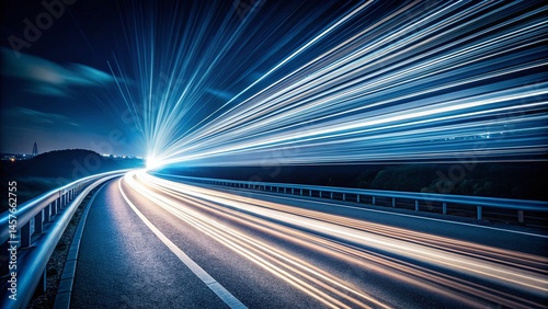 Converging White Lines: Abstract Night Photography