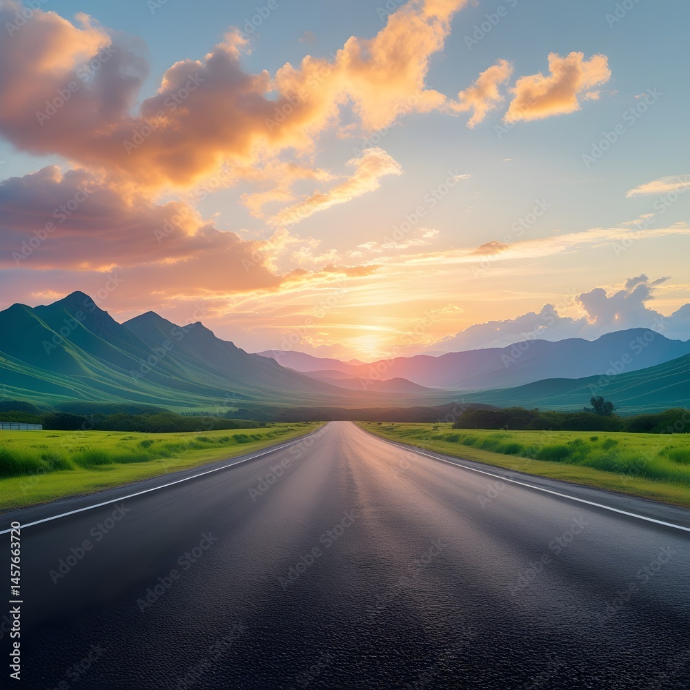 Fototapeta premium Emerald Passage into the Rising Sun