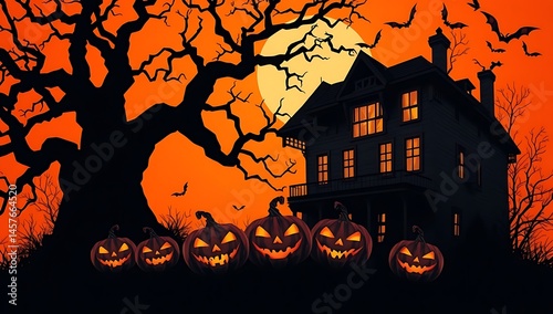 Spooky Tree Halloween Scene