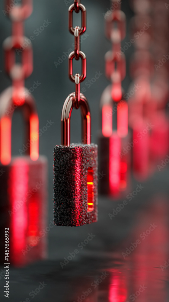 Abstract digital padlock glows over a futuristic network background, symbolizing cybersecurity, global data protection, and secure digital infrastructure for business and personal information.