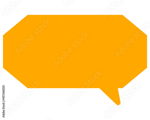 シンプルなカラーの吹き出し　細長い雲形