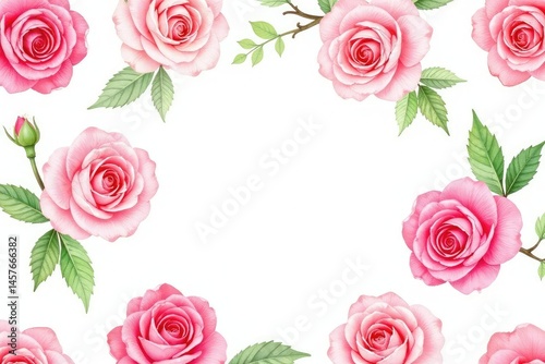 Delicate watercolor roses in a repeating pattern on white , floral repeat, shabby chic, repeat pattern